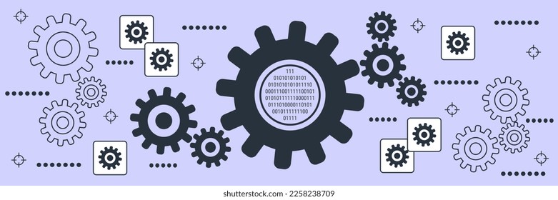 Data computing, information processing flat contour style vector concept illustration - Shutterstock ID 2258238709