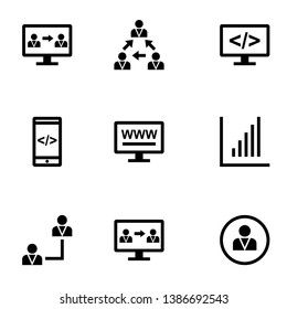 Data Comunication Icon Collection Icon set vector