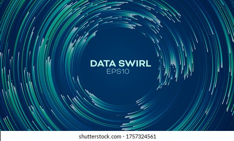 Data Concentric Flow. Load Data Vector Background. Radial Vortex Circular Trail