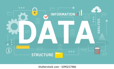 Data concept illustration. Idea of big data and analytics.