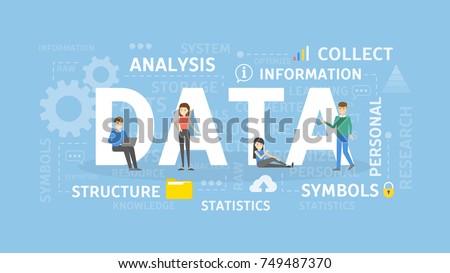 Data concept illustration. Idea of collecting, analysing and using.