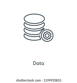 Data concept line icon. Linear Data concept outline symbol design. This simple element illustration can be used for web and mobile UI/UX.