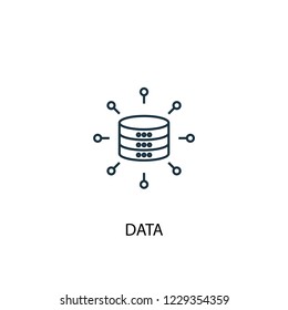 data concept line icon. Simple element illustration. data concept outline symbol design from GDRP set. Can be used for web and mobile UI/UX