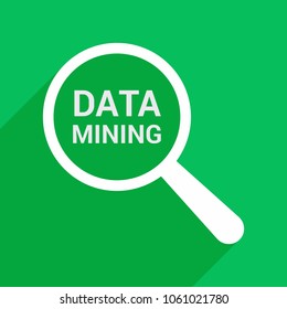 Data Concept: Magnifying Optical Glass With Words Data Mining. Vector illustration
