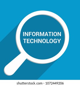 Data Concept: Magnifying Optical Glass With Words Information Technology. Vector illustration