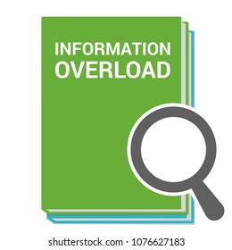 Data Concept: Magnifying Optical Glass With Words Information Overload. Vector illustration