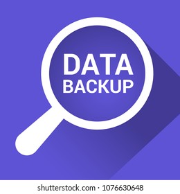 Data Concept: Magnifying Optical Glass With Words Data Backup. Vector illustration