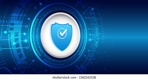 Vektor Stok Cyber Security Data Privacy Protection Vector Tanpa