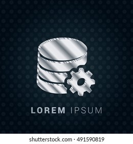Data Configuration 3D silver/platinum metallic chromium precious Icon / Logo Design