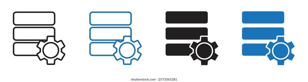 Data configuration icon Flat line symbol