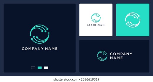 data connect logo design template