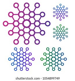 Data connect logo. Link hexagon logo.