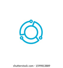 data connection circuit logo design template vector sign
