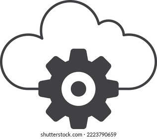 Data connection and cloud illustration in minimal style isolated on background