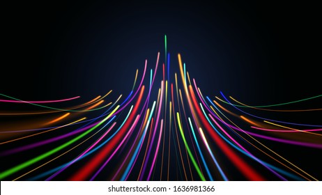 Conexión de datos colorido línea de velocidad de la luz fondo de tecnología abstracta