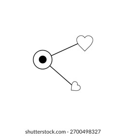 Data connection icon with heart and cloud connection. It's usually use for sharing love connection.