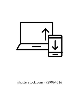 data connection line black icon