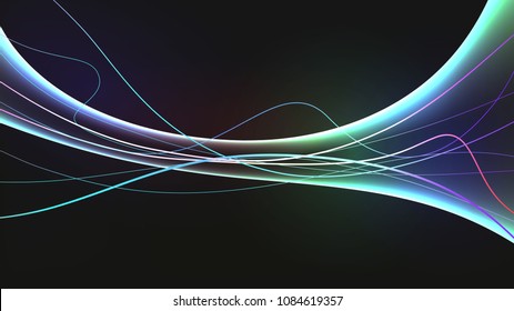 Data connection line wave abstract technology background