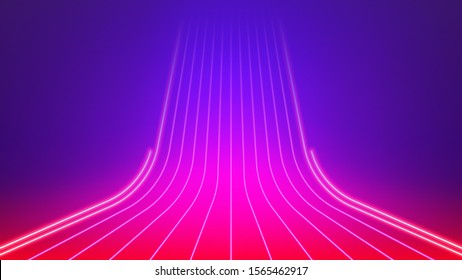 Data connection neon effect speed line abstract technology background