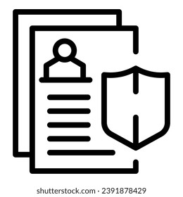 Data content icon outline vector. Law patent. Legal property
