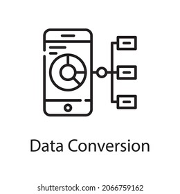 Data conversion vector outline Icon Design illustration. Web Analytics Symbol on White background EPS 10 File
