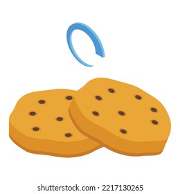 Data cookie icon isometric vector. Information policy. Legal shield