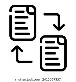 copia de datos Icono de línea fondo blanco