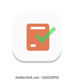 Data correct single icon color flat design