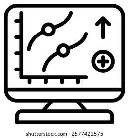 Data Correlation icon line vector illustration