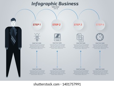 Data creation Idea process chart.  Abstract elements of graphs, diagrams with steps. Vector template processes for presentations Business information