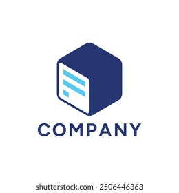 Data Cube Letter F Logo