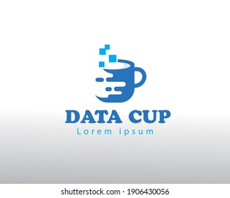 data cup logo creative data cup logo simpel data cup logo design