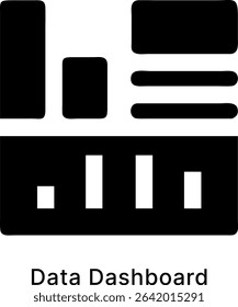 Data Dashboard Analytics Panel Black Fill Icon Design