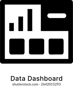 Data Dashboard Analytics Panel Black Fill Icon Design
