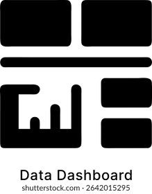 Data Dashboard Analytics Panel Black Fill Icon Design