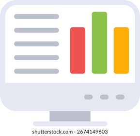 Data Dashboard Flat Icon Vector Design