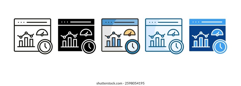 Data Dashboard Icon Set Multiple Style Collection