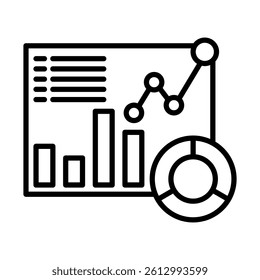 Data Dashboard Vector Line Icon Design