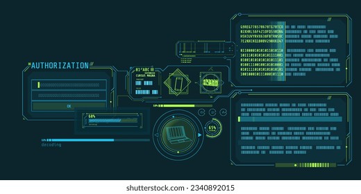 Data decryption program interface with authorization window.