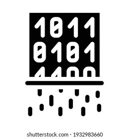 data deletion glyph icon vector. data deletion sign. isolated contour symbol black illustration