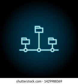 Data, design neon icon. Simple thin line, outline vector of web design development icons for ui and ux, website or mobile application