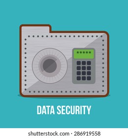 Data design over blue background, vector illustration.