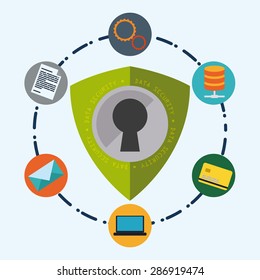 Data design over white background, vector illustration.
