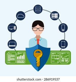Data design over white background, vector illustration.