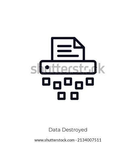 Data Destroyed icon. Outline style icon design isolated on white background