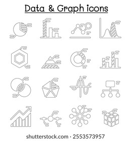 Data , diagram , graph chart icon set