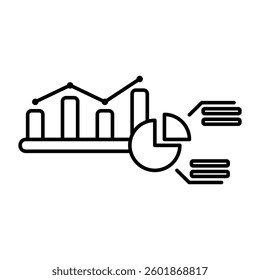 data diagram icon, simple flat style, illustration, logo sign symbol pictogram template, for ui or ux isolated on white for mobile app, editable