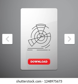 Data, diagram, performance, point, reference Line Icon in Carousal Pagination Slider Design & Red Download Button