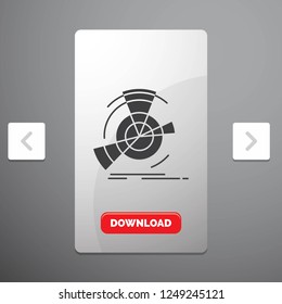 Data, diagram, performance, point, reference Glyph Icon in Carousal Pagination Slider Design & Red Download Button
