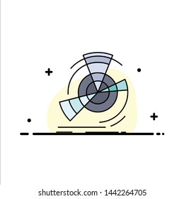 Data, diagram, performance, point, reference Flat Color Icon Vector